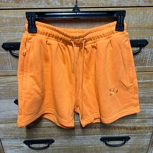 Vibrant Orange Athletic Shorts with Elastic Waistband